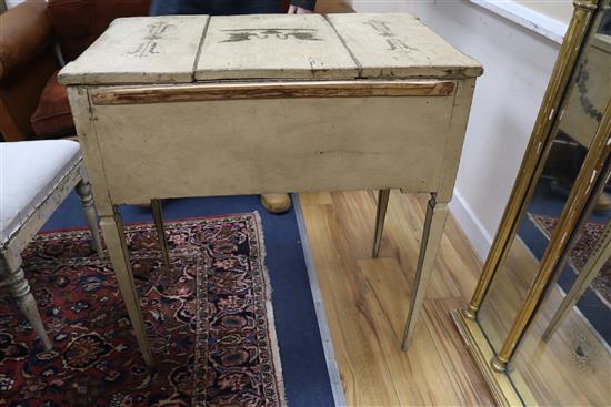 A French painted dressing table, 19th century W.81cm